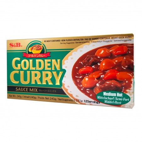 S&B Golden Curry (Medio piccante - 12 porzioni) - 240 g S&B LPE-72582465 - www.domechan.com - Prodotti Alimentari Giapponesi