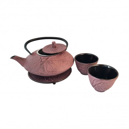 Teekanne aus gusseisen lila mit zwei tassen Uniontrade YFW-47768935 - www.domechan.com - Japanisches Essen