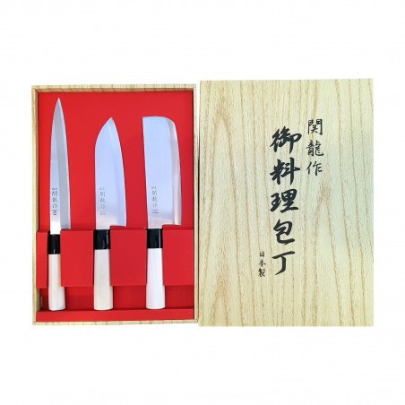 Set de couteaux japonais ryu seki sashimi-santoku-nakiri - 3 pcs Seki Ryu HIS-53098051 - www.domechan.com - Nourriture japonaise