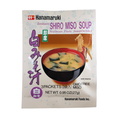 Zuppa di miso shiro 3 porzioni - 27 g Hanamaruki HAN-84512036 - www.domechan.com - Prodotti Alimentari Giapponesi