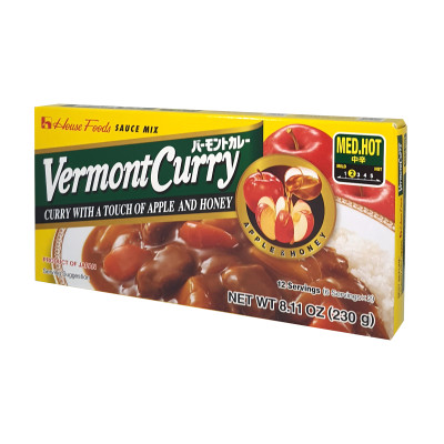 Vermont Curry mittel/scharf - 230 g House Foods VER-38171210 - www.domechan.com - Japanisches Essen