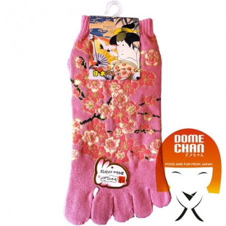 Tabi - calcetín de chanclas rosa con estampado Domechan EQW-89637956 - www.domechan.com - Comida japonesa