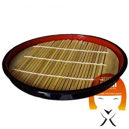 Plaque ronde de zaru avec le tapis en bambou pour soba - 21.5 cm Domechan KE-912U-9K3C - www.domechan.com - Nourriture japonaise
