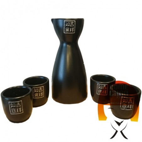 Conjunto de sake negro mate - 4 personas Uniontrade ASY-33838569 - www.domechan.com - Comida japonesa