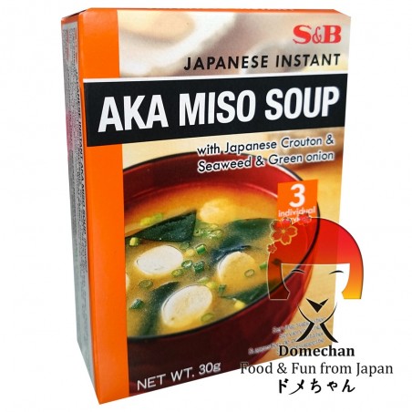 Miso aka soupe 3 portions - 30 g S&B PQY-37393342 - www.domechan.com - Nourriture japonaise